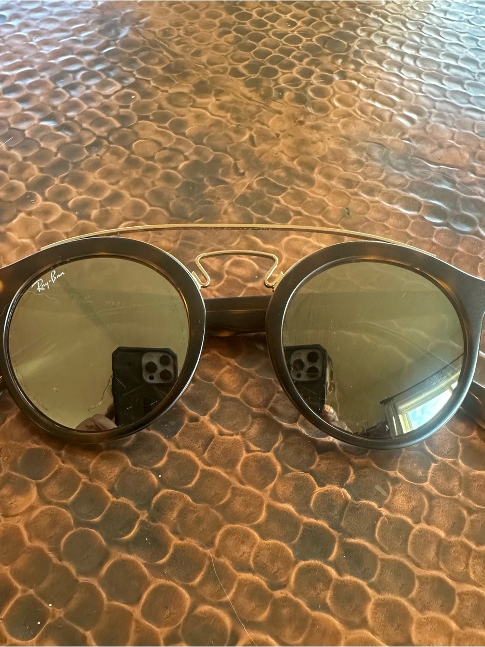 Ray-Ban Gatsby Tortoise unisex Sunglasses with Gold Mirror Lenses